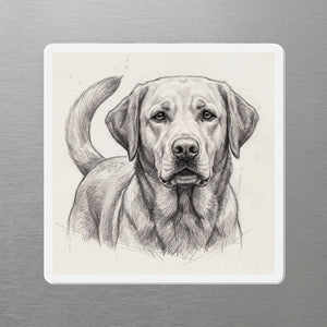 Labrador Retriever Graphite Portrait Magnet, Pencil Sketch Dog Art, Labrador Retriever Lover Gift, Die-Cut Fridge Magnet