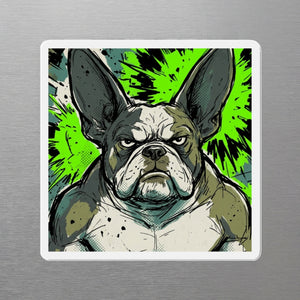 French Bulldog Comic Pop Magnet, Bold Dog Art, French Bulldog Lover Gift, Die-Cut Fridge Magnet