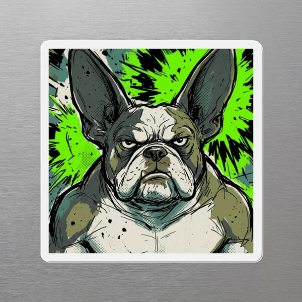 French Bulldog Comic Pop Magnet, Bold Dog Art, French Bulldog Lover Gift, Die-Cut Fridge Magnet