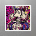 Poodle Comic Pop Art die-cut magnet by Tritan, angled view