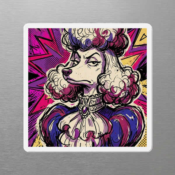 Poodle Comic Pop Magnet, Bold Dog Art, Poodle Lover Gift, Die-Cut Fridge Magnet
