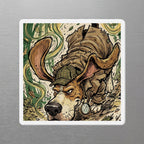 Beagle Comic Pop Art die-cut magnet by Tritan, angled view