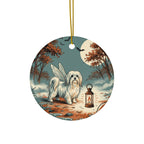 Maltese Halloween Poster ceramic ornament by Tritan, front