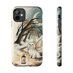 Maltese Halloween tough phone case by Tritan, front and side