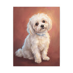 Maltese | Painted Portrait (Style B) canvas print by Tritan, front view