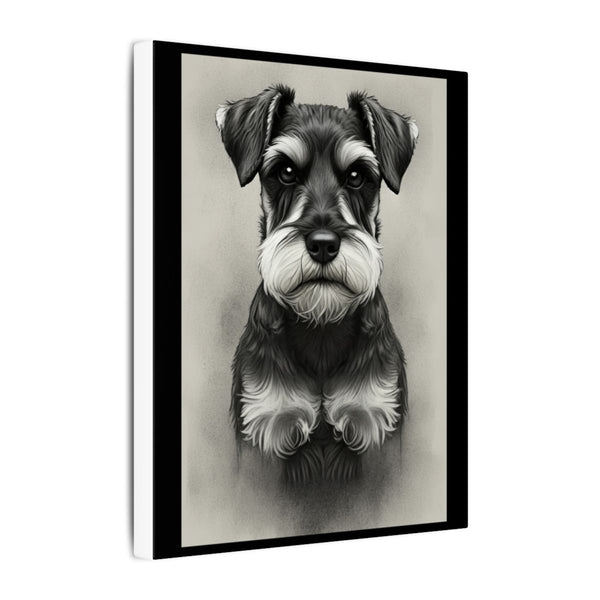 Miniature Schnauzer Charcoal Portrait Canvas Wall Art | Dog Lover Gift | Pet Memorial Decor | Custom Pet Art Print