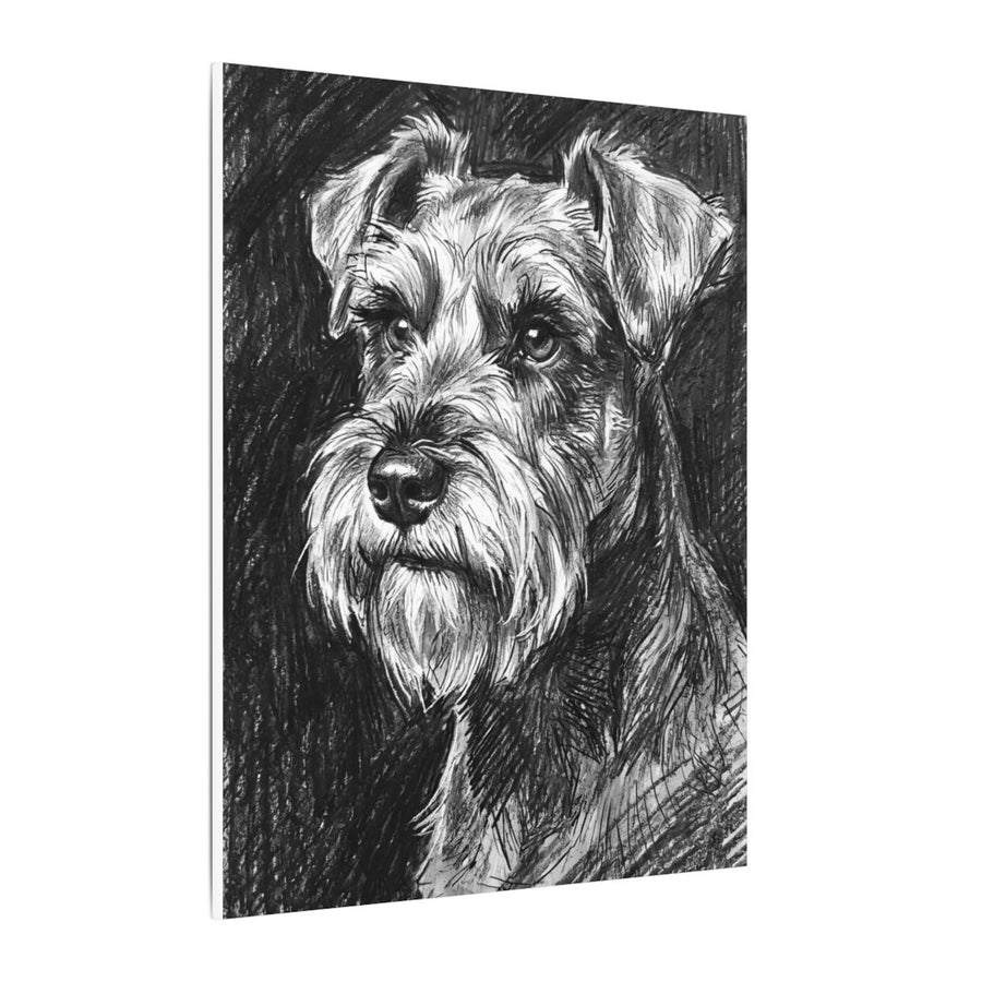 Miniature Schnauzer Charcoal canvas print by Tritan, side