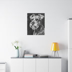 Miniature Schnauzer Charcoal canvas print by Tritan, desk wall