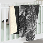 Miniature Schnauzer Charcoal sherpa blanket by Tritan, on bed