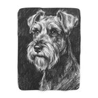 Miniature Schnauzer Charcoal sherpa blanket by Tritan, front