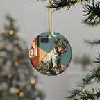 Miniature Schnauzer Halloween Poster ceramic ornament by Tritan, context