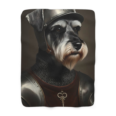 Miniature Schnauzer Medieval Knight Portrait Regal Throw Blanket | Premium Dog Prints | Tritan