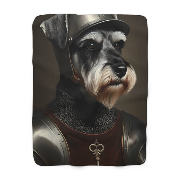 Miniature Schnauzer Medieval Knight Portrait Regal Throw Blanket | Premium Dog Prints | Tritan