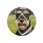 Miniature Schnauzer Oil Painting Soccer Portrait Coaster | Dog Art Gift for Schnauzer Lovers | Pet Parent Decor
