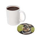 Miniature Schnauzer Oil Painting Soccer Portrait Coaster | Dog Art Gift for Schnauzer Lovers | Pet Parent Decor