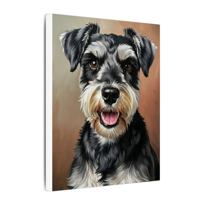 Miniature Schnauzer Oil Portrait Canvas Print | Dog Mom Gift | Schnauzer Wall Art | Pet Lover Gift | distinctive Home Decor | Animal Art
