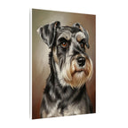 Miniature Schnauzer Oil Portrait Canvas Print - Regal Dog Wall Art Gift for Schnauzer Lovers & Home Decor
