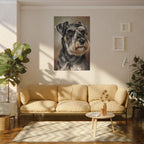 Miniature Schnauzer Oil Portrait canvas print by Tritan, sofa wall