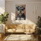Miniature Schnauzer Oil Portrait canvas print by Tritan, sofa wall