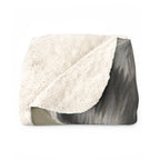 Miniature Schnauzer Oil Portrait sherpa blanket by Tritan, folded