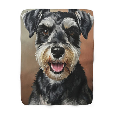 Miniature Schnauzer Oil Portrait Throw Blanket | Premium Dog Prints | Tritan