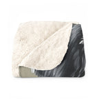 Miniature Schnauzer Oil Portrait sherpa blanket by Tritan, folded