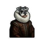 Miniature Schnauzer Renaissance Royal vinyl sticker by Tritan, front