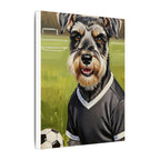 Miniature Schnauzer Soccer Portrait Oil Painting Canvas Wall Art, Schnauzer Dog Lover Gift, Pet Decor, Sports Fan Home Decor