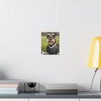 Miniature Schnauzer Soccer Portrait Oil Painting Canvas Wall Art, Schnauzer Dog Lover Gift, Pet Decor, Sports Fan Home Decor