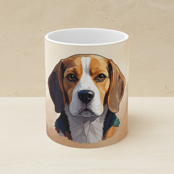Beagle Low Poly Cool Jewel Ceramic Mug 11oz | Dog Lover Gift