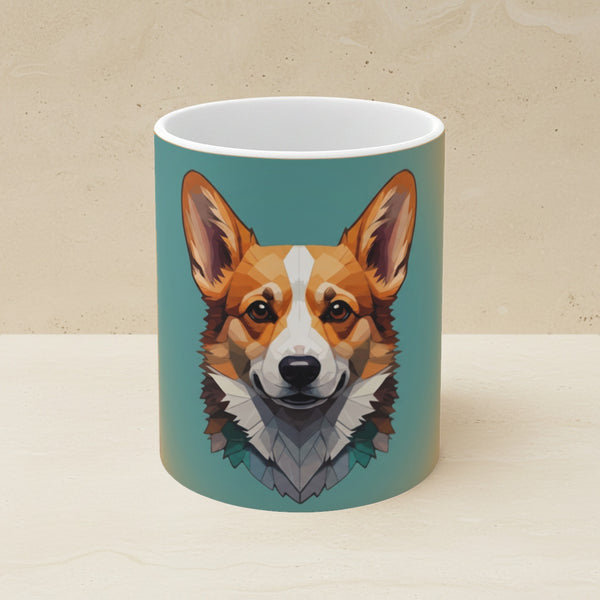 Corgi Low Poly Cool Jewel Ceramic Mug 11oz | Dog Lover Gift