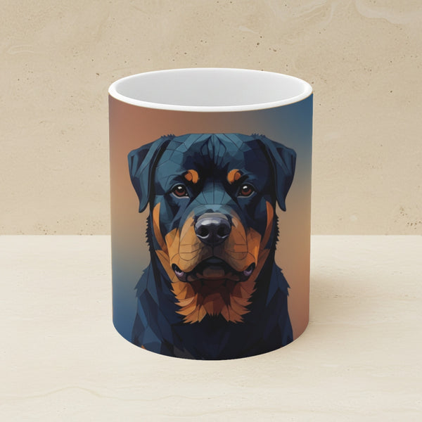 Rottweiler Low Poly Cool Jewel Ceramic Mug 11oz | Dog Lover Gift