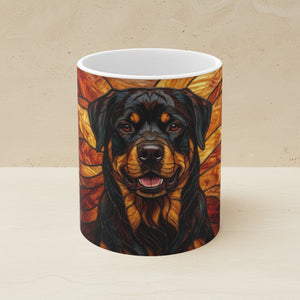 Rottweiler Low Poly Warm Jewel Ceramic Mug 11oz | Dog Lover Gift