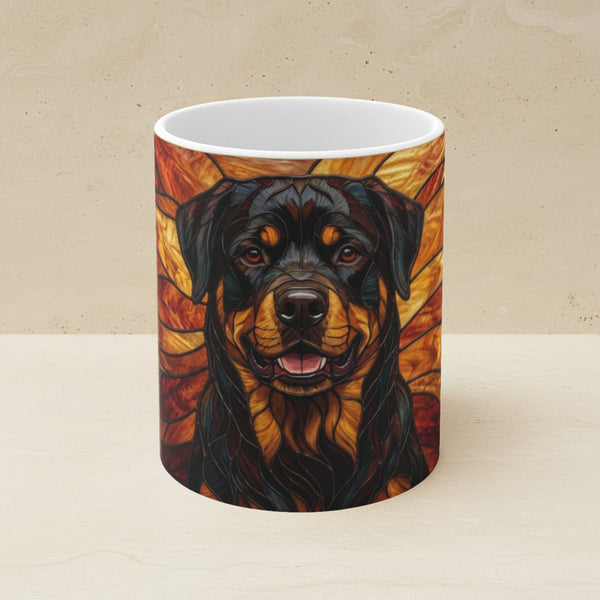 Rottweiler Low Poly Warm Jewel Ceramic Mug 11oz | Dog Lover Gift