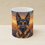 German Shepherd Acrylic ceramic mug by Tritan, angled view
