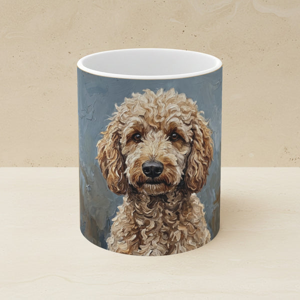 Poodle Acrylic Ceramic Coffee Mug 11oz, Colorful Dog Art, Poodle Lover Gift