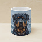 Rottweiler Acrylic ceramic mug by Tritan, angled view