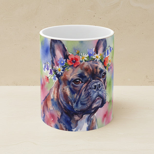 French Bulldog Watercolor Ceramic Coffee Mug 11oz, Soft Dog Painting, French Bulldog Lover Gift