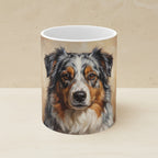 Australian Shepherd Acrylic ceramic mug by Tritan, angled view
