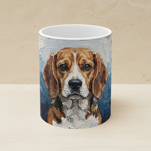 Acrylic Painting Beagle - Coastal Cliffside | Ceramic Mug 11oz