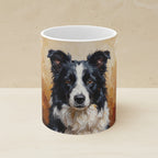 Border Collie Acrylic ceramic mug by Tritan, angled view