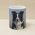 Border Collie Acrylic ceramic mug by Tritan, angled view