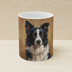 Border Collie Acrylic ceramic mug by Tritan, angled view