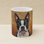 Boston Terrier Acrylic ceramic mug by Tritan, angled view