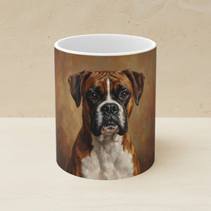 Boxer Acrylic Ceramic Coffee Mug 11oz, Colorful Dog Art, Boxer Lover Gift