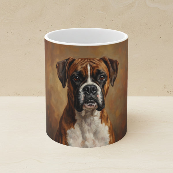 Boxer Acrylic Ceramic Coffee Mug 11oz, Colorful Dog Art, Boxer Lover Gift