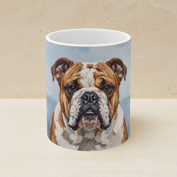 Acrylic Painting English Bulldog - Powder Blue | Ceramic Mug 11oz