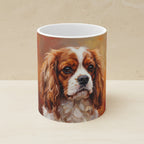 Cavalier King Charles Spaniel Acrylic ceramic mug by Tritan, angled view