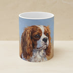 Cavalier King Charles Spaniel Acrylic ceramic mug by Tritan, angled view