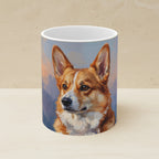 Corgi Acrylic ceramic mug by Tritan, angled view